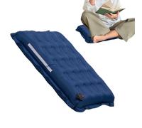 Inflatable Seat Cushion - Compact Pad for Extended Comfort | Lightweight Vinyl with Reflective Safety Stripe, Ergonomic Support Tool for Air Travel, Outdoor Camping Seating Gear, 16.54x13.39x2.76 in