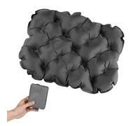Inflatable Seat Cushion, Lightweight Foldable Air Cushion Pad for Long Sitting Comfort - Portable Travel Cushion for Airplane, Car, Camping, Office & Stadium (Dark Grey)