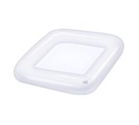 Inflatable Serving Bar - Floating Ice Cooler Tray, Food Drink Container, Outdoor BBQ Picnic Pool Party Usage Accessory Supply, Drain Plug, White PVC Material, Portable Foldable 1 Piece Set Kit Tool