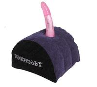 Inflatable Sex Position Pillow with Vibrating Dildo- Portable Sex Wedge Pillow -Triangle Lumbar Support Cushion Wedge Cushion Travel Pillow for Couples (Pink Vibrating Dildo)