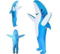 Inflatable Shark Costume for Adults - Blow-Up Shark Onesie Halloween Party Outfit, Carnival & Cosplay