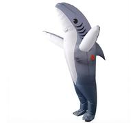Inflatable shark costume, Halloween novelty costume, character shark, corporate team-building, games events, birthday parties, adult festival stage props (Grey,Adults)