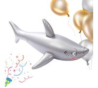 Inflatable Shark - Giant Animal Float, Realistic Marine Life Toy with Sturdy Reinforced Seams, Rapid Air Valve Design, Ideal for Tropical Themed Summer Backyard Swimming Pool Celebrations