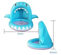 Inflatable Shark Sunshade Splash Pool Thickened Outdoor Kids Water Play Pool Shark Spray Pool