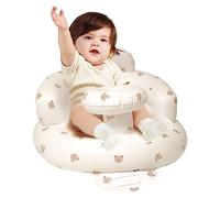 Inflatable sit up Chair for Babies 3-36 Months, Inflatable Baby Chair with Tray，Infant Back Support Sofa with Built in Air Pump for Inside and Outside (Brown Bear)