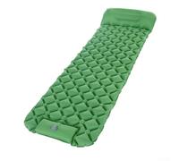 Inflatable Sleeping Pad with Ergonomic Neck Support Pillow for a Restful Night in the Great Outdoors (green)