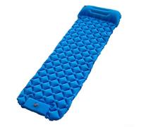 Inflatable Sleeping Pad with Ergonomic Neck Support Pillow for a Restful Night in the Great Outdoors (Peacock blue)