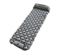 Inflatable Sleeping Pad with Ergonomic Neck Support Pillow for a Restful Night in the Great Outdoors (Light gray)