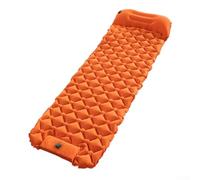 Inflatable Sleeping Pad with Ergonomic Neck Support Pillow for a Restful Night in the Great Outdoors (orange)