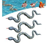 Inflatable Snakes for Pool to Keep Birds Away, 3PCS Floating Snakes for Pool with Pump, Fake Snake Balloon Pool Supplies Prank Props (Python)