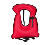 Inflatable Snorkel Vest, Adult Snorkeling Jackets Free Diving Swimming Safety Load Up to 220 Ibs, Kayak Swimming Vest for for Snorkeling Water Sports Beginner (Red)