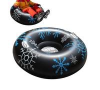 Inflatable Snow Buoy - Reinforced PVC Double Handle Ring Shape - Thickened Winter Sledges 90cm | For Christmas Snow Slide on Frozen River and Winter Games for