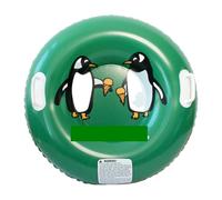 Inflatable Snow Tube 80x80x25cm PVC Inflatable Ski Board Wear Resist Snow Tube Sled Leakproof Sledding Tool For Outdoor Winter Family Activity(Green Penguin)
