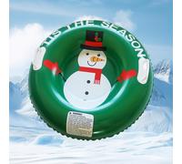 Inflatable Snow Tube 90cm/35In Heavy Duty Snow Sledge Kids Tube with 2 Handles Winter Sled for Sledding, Winte Skiing Skating, Kids & Adults Family Outdoor Games (Snowman)