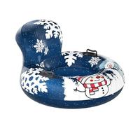Inflatable Snow Tube - Heavy Duty PVC Round Sledge Handle Design Thick Cushion Winter Slide for Hills Garden Leisure Outdoor Fun Activities for