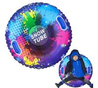 Inflatable Snow Tube - Robust Construction, Easy to Inflate, Safe Anti-Tip Design, Portable Winter Toys | Children Adults Snow Tobogganing Playground Backyard Hill Ski Resort Recr