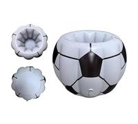 Inflatable Soccer Cooler Ice Bucket - Soccer Ball Themed Beverage Drink Cooler, Reusable Portable Drink Container for Football Tournament, Beach, Birthday, Pool Party Decoration (White Pack of 1)