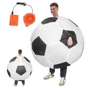 Inflatable Soccer Costume, Halloween Soccer-Shaped Inflatable Costume, Safe Funny Football Carnival Outfit, Cosplay Performance Dress, for Birthday Parties Comic Cons School Plays