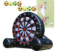 Inflatable Soccer Dart Board Target Dartboard Giant Outdoor Football Dart Board Game with Blower 8 Soccer Balls 370W Blower Outdoor Backyard Games Continuous inflation,A,2.5m