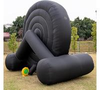Inflatable Soccer Darts Board for School Gym Camp Yard Sport Game with 8pcs Soccer Balls Blower Inflatable Football Darts Kick Goal Game,Black,400cm