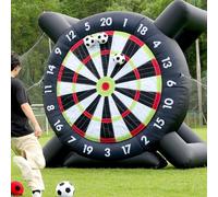 Inflatable Soccer Darts Board with 8 Soccers and 370w Blower, Giant Outdoor and Indoor Soccer Kicking Dartboard for Yard Lawn Family Adult 3M/10FT
