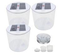 Inflatable Solar Lantern 3PCS Dimmable Waterproof Solar Camping Lantern Portable Foldable Light with Handle for Outdoor, Camping, Hiking, Travel Warm White