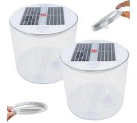 Inflatable Solar Lantern, Waterproof Camping Lantern, Portable Foldable Solar Lamp with Handle, 2 Pack, White LED