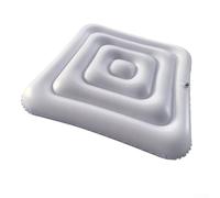 Inflatable Spa Cover for 135cm Square, Thick PVC Thermal Insulation Lid, Energy-Saving Weatherproof Protector with Quick Inflate Valve, Black or White(White B)