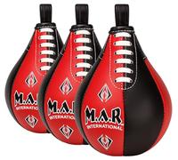 Inflatable Speed Bag Boxing Ball Hanging Swivel, Genuine Leather Dodge Striking Mount Kit, MMA Muay Thai Punching Fitness Workout Kicking Martial Arts Training Home Gym Speedball (RED/BLACK, MEDIUM)