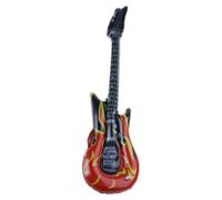 Inflatable Stage Guitar Featuring Dynamic Flame Pattern | Rocker Aesthetic for Childrens Musical Pretend Play, 80s Nostalgic Party Decor and Costume Accessories