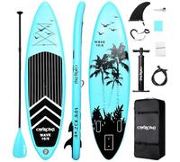 Inflatable Stand Up Paddle Board 10'6"/32"6",SUP Surfboard for All Skill Levels Paddleboards with oar/Pump/Backpack/FootRope/Tail Fin/Waterproof Bag/Repair Kit