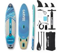 Inflatable Stand Up Paddle Board, 10'6" x 32" x 6" Ultra Wide SUP, 450 Lbs Capacity, Non-Slip Deck, Camera Mount, Complete Kit with Paddle, Pump, Backpack, Ideal for Yoga, Fishing, Water Sports, Blue