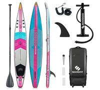 Inflatable Stand Up Paddle Board, 14'x27"x6" SUP Board, Anti-Slip EVA Pad, Portable Backpack, Pump, Inflatable Paddleboard for Adult & Youth, All Skill Levels, Maximum Load 150KG (Pink)