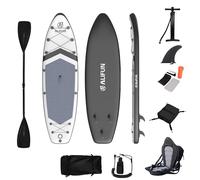 Inflatable Stand Up Paddle Board Premium SUP Board with Adjustable Paddle, Pump, Backpack, Leash, and Waterproof Ice Bag - Lightweight & Stable for All Skill Levels SUP25C-BLACK