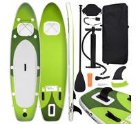 Vidaxl Inflatable Stand Up Paddle Board Set Green 300X76X10 Cm, Green
