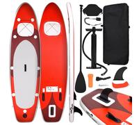 Vidaxl Inflatable Stand Up Paddle Board Set Red 300X76X10 Cm, Red