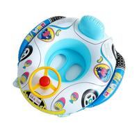 Inflatable Steering Wheel Pool Float, Kids' Floating Seat Swim Ring, 31.5x25.6 Inch Precision Water Cruiser, Interactive Horn & Seat, Eco-Friendly PVC with Nautical Style, Water Play Tool for Pools