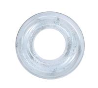 Inflatable Swim Buoy Ring for Pool Beach Party,Silver Transparent | PVC material,leak-proof,15x15x3cm,for pool,beach,sea,summer party,lightweight,portable,glitter sequins design