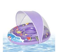 Inflatable Swim Ring | Anti Tip Water Raft with Canopy | Inflatable Pool Rings | for River Outdoor Beach Party Summer Lake Boys Girls Aged 0-3 Years