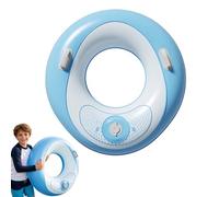 Inflatable Swim Ring for Kids Adult, Press Inflatable Pool Float with Dual Non-slip Handles, No Mouth Blowing, Thick Leakproof Portable Pocket Swim Ring for Pool Party, Beach, Water Park, Décor