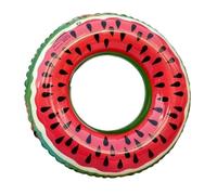 Inflatable Swim Ring, Thickened PVC Bitten Donut-Print Pool Float Tube, Portable Leak-Resistant Swimming Ring, Summer Water Accessories for Teens Adults Beach Pool-Party Watermelon Red 60 cm