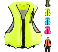 Inflatable Swim Vest for Adults, Lightweight Breathable Safety Vest with 3-Breath Inflate & Foldable Design for Snorkeling Kayaking Paddleboarding(Groen)