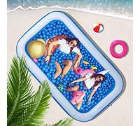 Inflatable Swimming Pool for Family and Kids - Full-Sized Above Ground Lounge Pool with Electric Air Pump for Garden and Backyard Water Fun 。