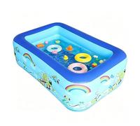 Inflatable Swimming Pool, Large Rectangular Paddling Pool For Kids & Adults, Heavy Duty PVC Garden Pools With Drain Valve, Quick Setup Outdoor Pools For Backyard, Summer Water Fun