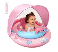 Inflatable Swimming Ring, Dual-Chamber Anti-Overturn Pool Float with Bespoke-Fit Safety Buckle & Interactive Play Accessories