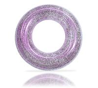 Inflatable Swimming Ring for Adult, Glitter Hot Pink Rubber Ring for Pools, Sequin Inflatable Pool Floats Water Floats Flotation Tubes Rings for Women Girls Summer Beach Swimming Pools Water Party
