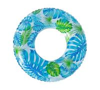 Inflatable Swimming Ring - Stylish Leaf Print Design, Durable Pool Float Fo | Donut Pool Float, Life Preserver Ring, Swim Ring, Built-in Valve For Summer