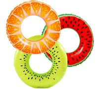 Inflatable Swimming Rings 70cm 3 Pack, Fruit Pool Floats for Kids, Watermelon Kiwi Orange Swim Rings, Rubber Rings for Beach, Paddling Pool, Garden Summer Party Toys