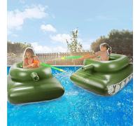 Inflatable Tank Pool Floats for Adults And Kids, Battle Tank Ride-On, Inflatable Tank with An Inbuilt Water Cannon, Pool Battle Games Beach Summer Water Toys,Green,110 * 100 * 55CM