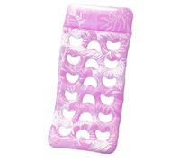 Inflatable Tanning Raft - Soft Float with Headrest, Lightweight Water Mattress, Elegant Leaf Pattern | High Buoyancy Relaxation and Leisure Support System, Floating Comfort